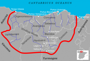 Mapa de la Cantabria Antigua (Wikipedia) Mapa de la Cantabria Antigua