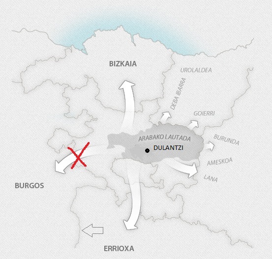 Expansión de euskera meridional (Zuazo 2014)
