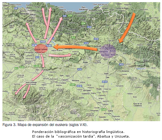 altomedieval del euskera (siglos V-XI) según Abaitua y Unzueta (2011)