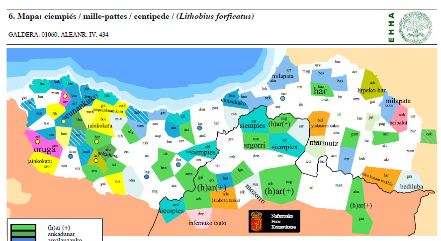 ehunzango 'ciempiés'
